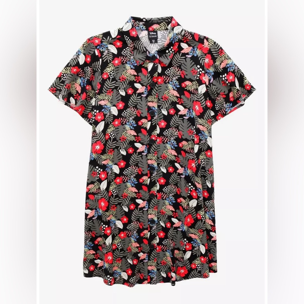 Her Universe Disney Lilo & Stitch Tropical Button-Front Dress